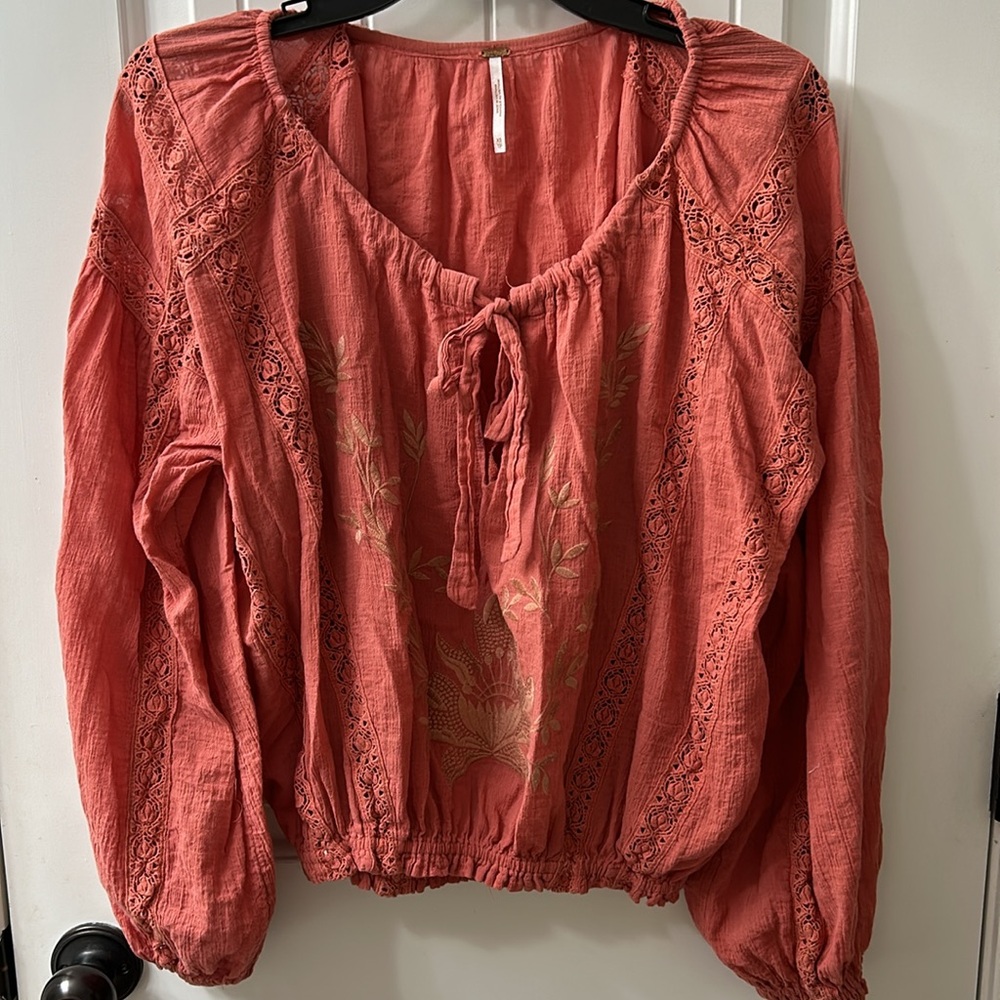 Free People Maria Maria Crochet Embroidered Top - size XS - Picture 6 of 11